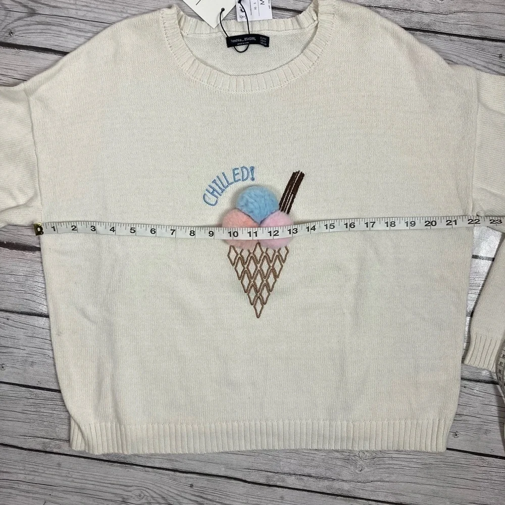 NWT - Bershka-BSKGIRL Novelty Print “Chilled” Sweater